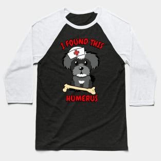 Funny schnauzer tells a lame joke Baseball T-Shirt